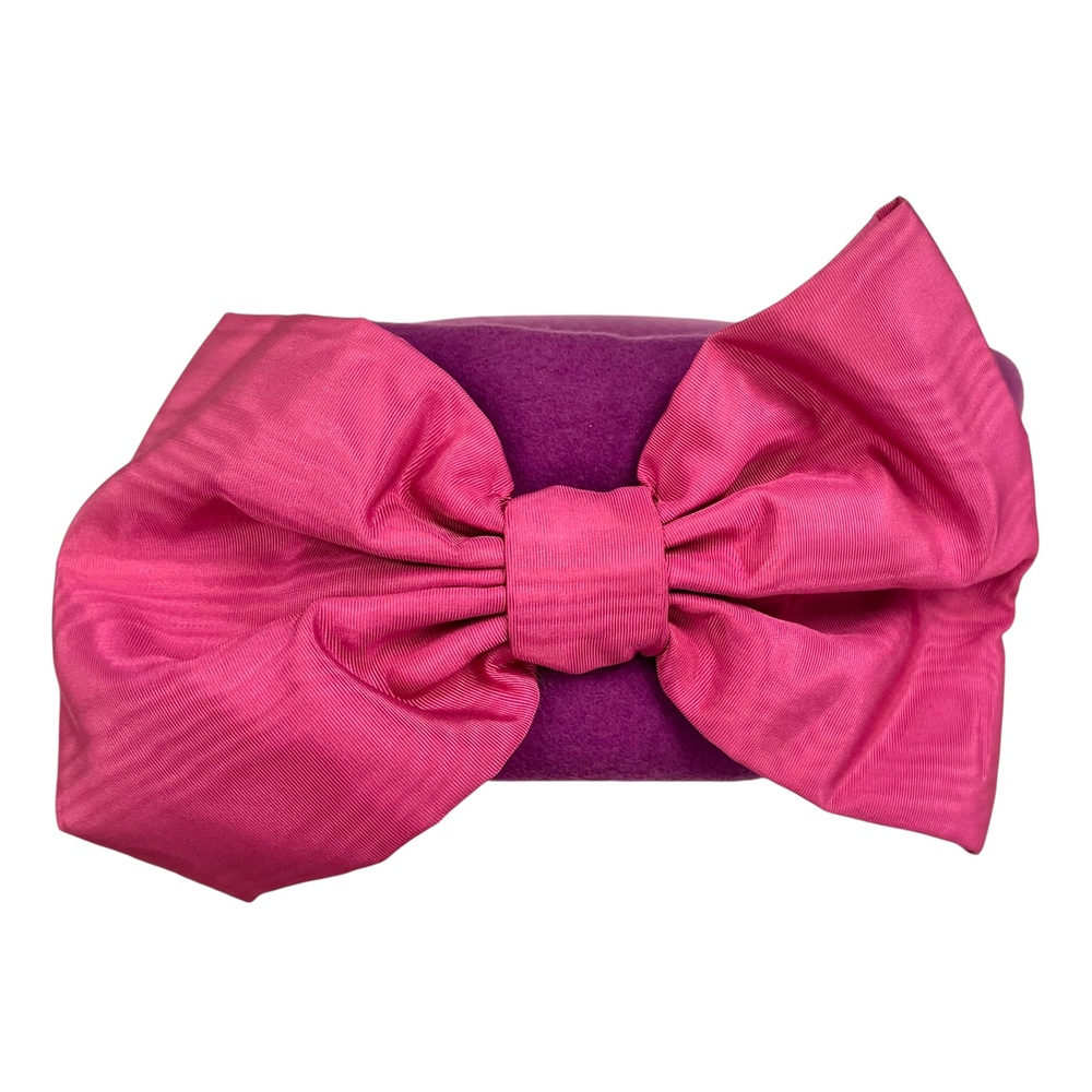 VINTAGE Bollman Hat Co Hat Felt Fitted Womens Medium Bow Dressy 50s 60s
